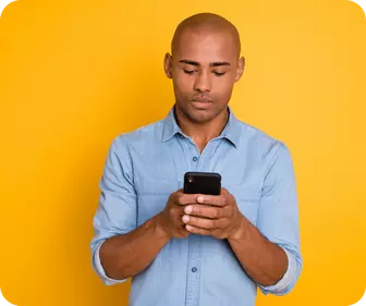 Man using smartphone